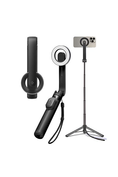 Spigen Selfie Stick Tripod Bluetooth Magsafe, Iphone Android Universal, Wireless Rechargeable, Black