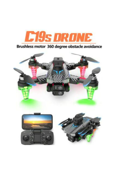 Genel Markalar C19S HD Dual 360 kamera katlanabilir çantalı drone karbon tasarım kaliteli drone seti
