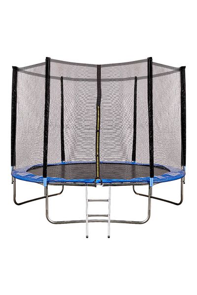 SERSIMO Trambulina Copii De Exterior 305 Cm, Cu Plasa De Protectie Si Scara, Sarcina Maxima 150 Kg, Albastra