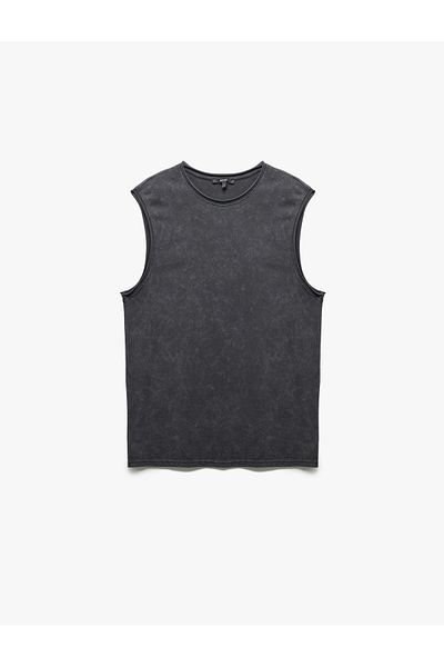 Koton Crew Neck Washed Cotton Sleeveless T-Shirt