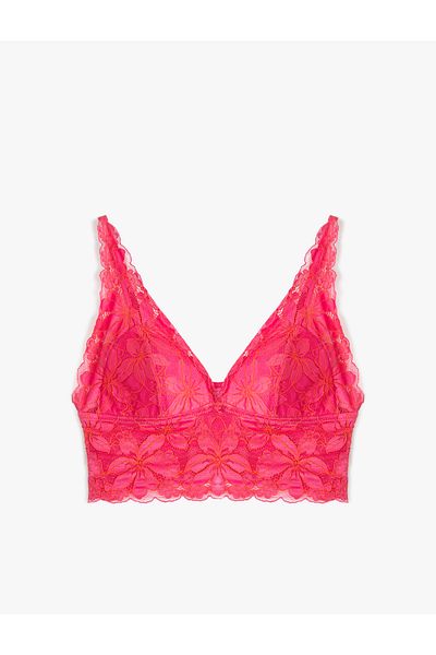 Koton Σουτιέν Bralette με λουλουδάτο δαντέλα χωρίς καλούπι