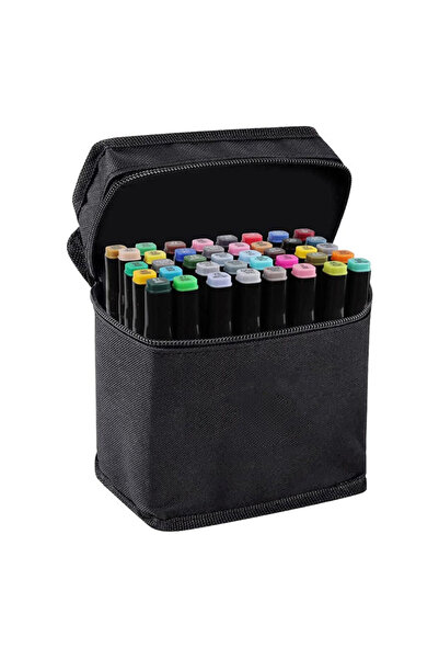 OEM Set de 40 de markere, cu 2 vârfuri intens colorate, inclusă geantă de dep...