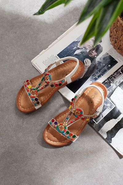 Adım Adım Women's Extra Comfortable Stone Stylish Sandals