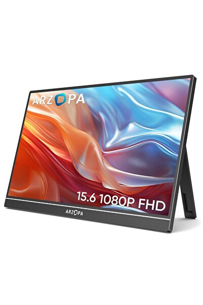 Arzopa Monitor portabil LED IPS Arzopa A1 Travel 15.6", Full HD (1920x1080), 60Hz, Mini HDMI, USB-C, Negru