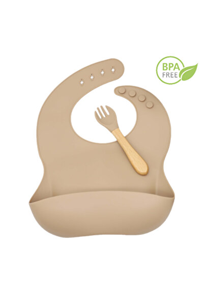 REVOSE Set Complet Diversificare Din Silicon, Farfurie Cu Tacamuri, Bavetica, Cana, Bol, Bej