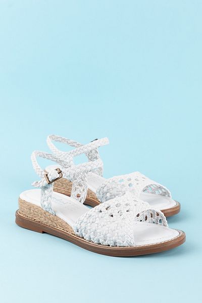 Gondol Women's Genuine Leather Hand Knitted Special Straw Wrapped Sandals Ell.7245