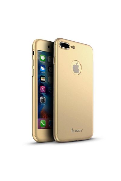 Gold Carcasă FullBody MyStyle iPaky Original Gold pentru Apple iPhone7 Plus, acoperire completă la 360 de grade cu folie