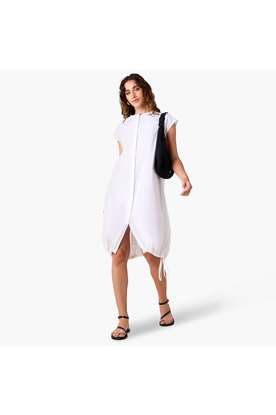 Iconic Iconic Button Down Dress with Tie-Ups