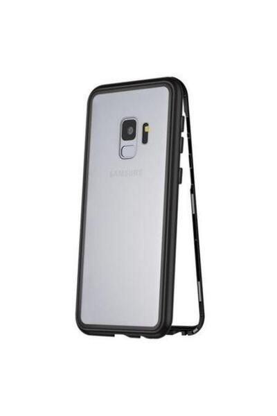 BLACK Θήκη συμβατή με Samsung Galaxy S9 Magnetic, MyStyle Black, πίσω μέρος α...