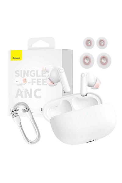 Baseus Căști intraauriculare Baseus Bowie MZ10, ANC, wireless, Bluetooth 5.2, autonomie 20h, albe