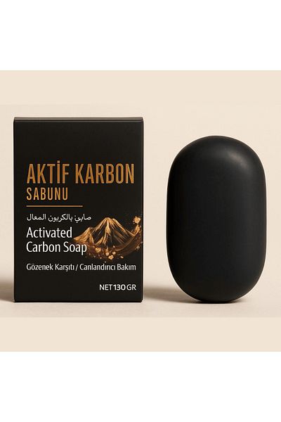 HACIFAKIOĞLU Activated Carbon Soap Made of Purifying Pure Oils 130 Gr