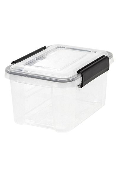 Generic IRIS WeatherPro Rectangular Storage Container Clear and Black 6.5 Quart 110341