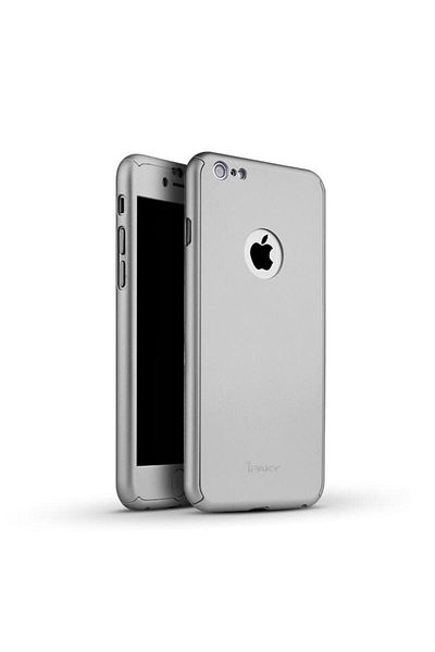 Silver Carcasă Ipaky Full Cover 360 + folie de sticlă, argintie