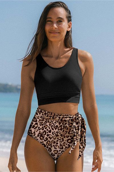 WildFashion 2-piece swimsuit model with bustier and high-waisted panties SW2429-9911