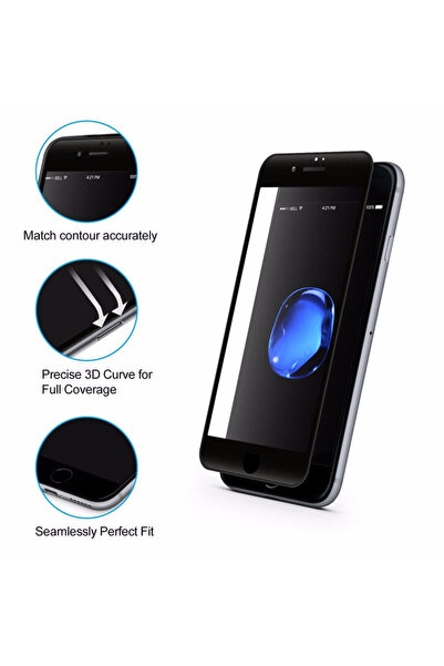 BLACK Folie de sticlă 3D Apple iPhone SE2, margini colorate Negru