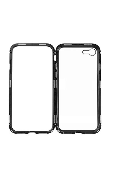 BLACK Husă iPhone 7, acoperire completă 360, cu închidere magnetică, ramă met...