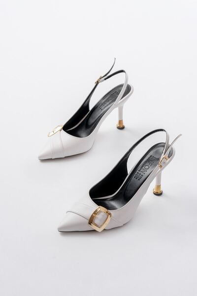 Luis & Lea Inf-1151 White Daily Open Back Heeled Shoes