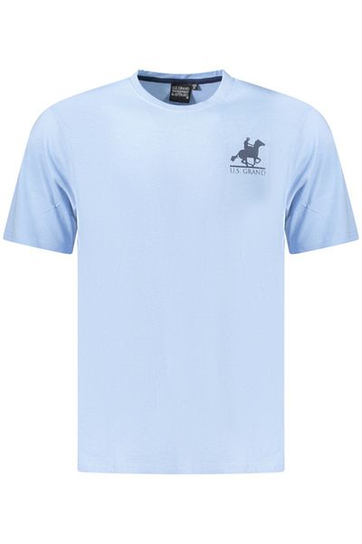 U.S. GRAND POLO EQUIPMENT & APPAREL Tricou bărbătesc U.S. Grand POLO din bumbac simplu cu logo, albastru deschis, 3XL