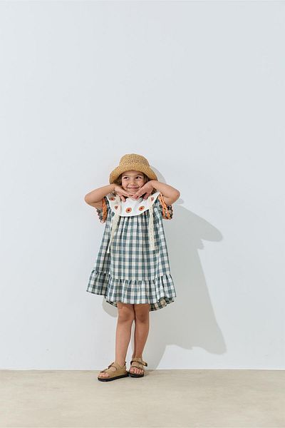 Tics Gingham Dress - Green