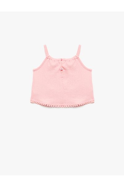 Koton Slim Strap Button Detailed Sleeveless Blouse