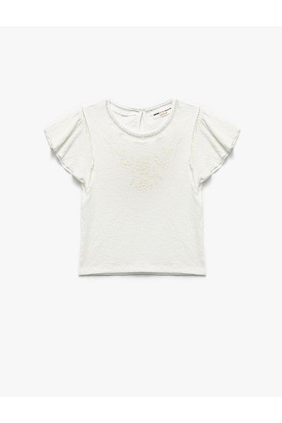Koton Crew Neck Short Sleeve Floral Print Blouse