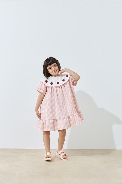 Tics Gingham Dress - Pink