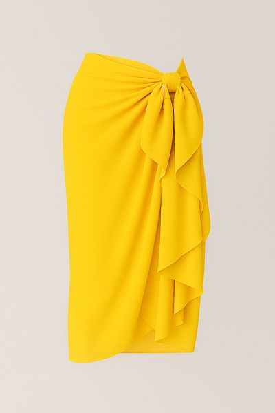 VOOP Yellow Long Summer Chiffon Beach Pareo 80X150 cm Breathable Thin Fabric
