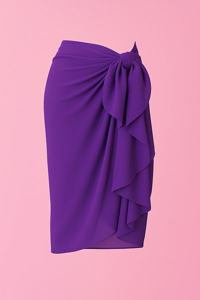 VOOP Purple Long Summer Chiffon Beach Pareo 80X150 cm Breathable Thin Fabric