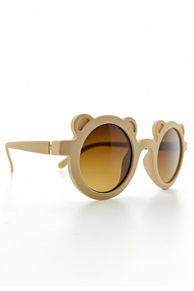 Lexi Bella Kids Sunglasses Beige Teddy Bear Frame Uv 400 Protected Ce Certificated Children's Sunglasses