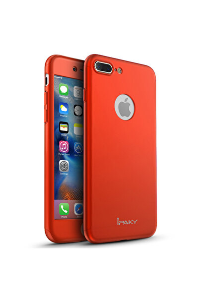 OEM Ipaky за iPhone 7 Plus Full Cover 360 + закалено стъклено фолио, червено