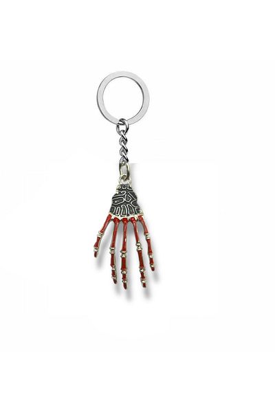 Herşey Nota Red Skeleton Hand Figured Metal Unisex Keychain – Gothic and Alternative Accessory