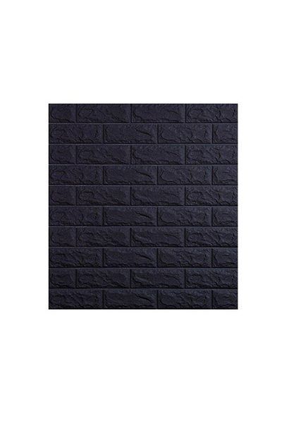 BLACK Tapet 3D autoadeziv, design modern, dimensiuni 77x70cm, model cărămidă în relief, negru