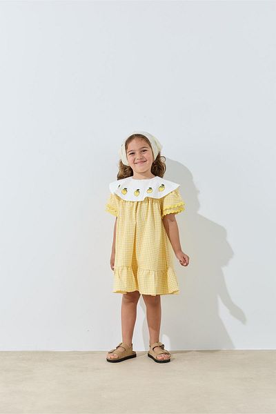Tics Gingham Dress - Yellow