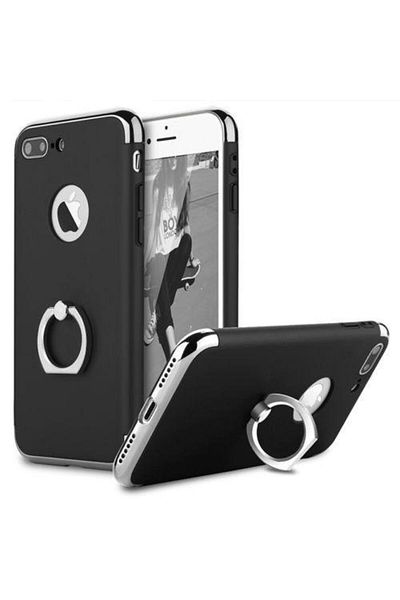 BLACK Carcasă Apple iPhone 7 Plus, Inel MyStyle Elegance Luxury 3 în 1 Negru