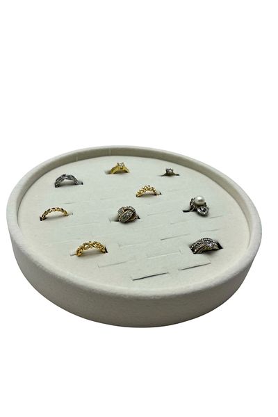 MeGass Dekor Cylinder Model Suede Fabric 20/20 cm Ring Table