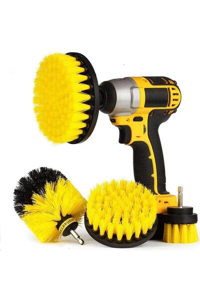 OEM Perie electrică de curățare cu 4 capete, 25x135 mm, galbenă