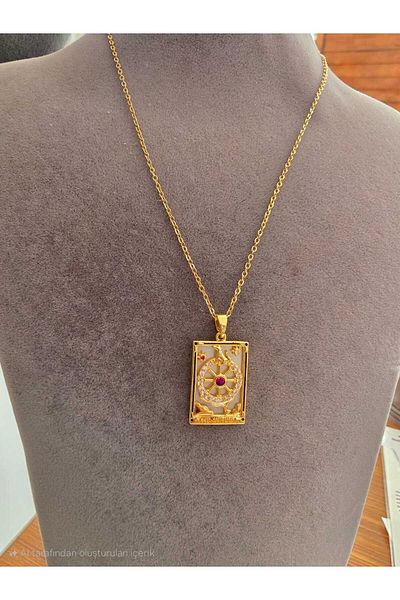 stainless steell Fate Wheel Tarot Necklace