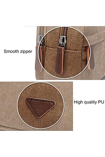 Generic iCozzier Men's Toiletry Wash Bag Leather and Canvas Travel Toiletry Makeup Comestic Bag Dopp Kit for