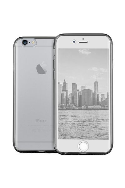 OEM Carcasă completă TPU 360° (față + spate) pentru iPhone 6 / 6S, gri transparent