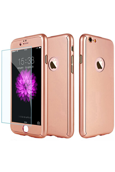 Rose Full Cover Case (front + back + glass) for Apple iPhone 6 / 6S, Rose Gold