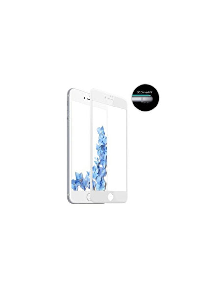 WHITE Folie de protecție compatibilă cu iPhone 8, sticlă securizată, albă