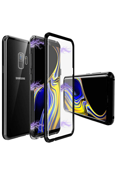 BLACK Carcasă magnetică 360° (față + sticlă spate) pentru Samsung Galaxy S9 P...