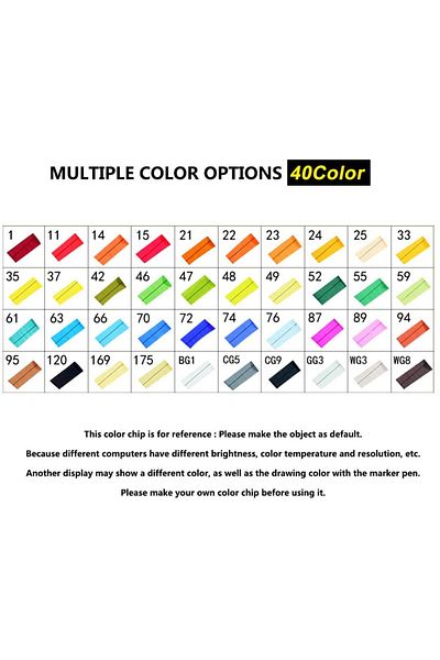 OEM Set of 40 double markers, YOVOCA, 1-7mm, Multicolor