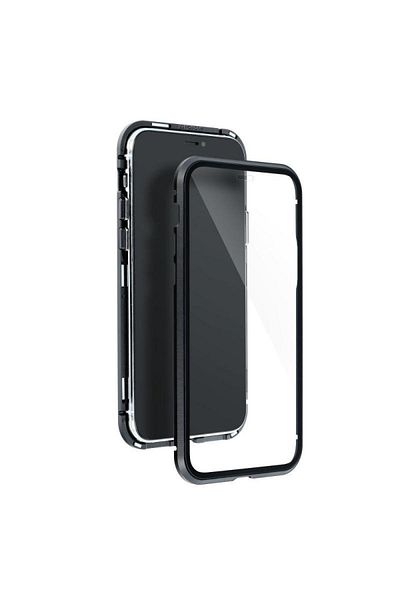 BLACK Carcasă magneto Forcell 360 cu acoperire completă pentru iPhone XS Max și folie de protecție pentru ecran, neagră