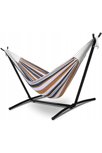 SERSIMO Double Hammock For Two People, 200x150cm, 160kg, Grey And Brown