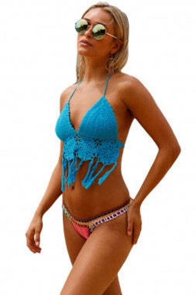 WildFashion Blue two-piece swimsuit with neoprene SW964-4