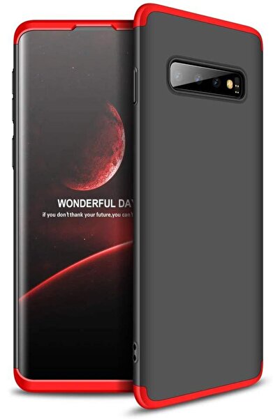 BLACK Θήκη για Samsung Galaxy S10, GloMax 360 Μαύρο-Κόκκινο
