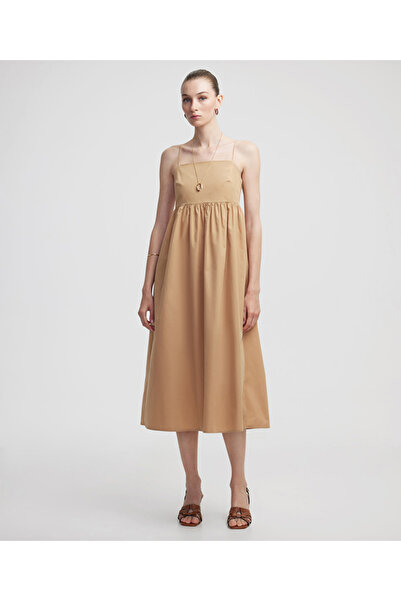 İpekyol Büzgülü poplin elbise