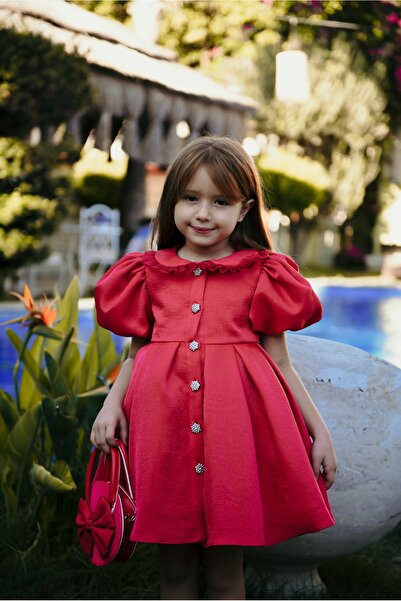 Mialora Girls' Special Occasion Short Evening Dress with Buttons, Special Des...