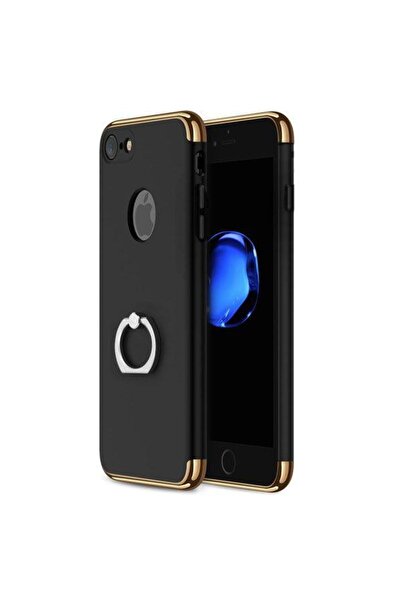BLACK Carcasă Apple iPhone SE2, inel MyStyle Elegance Luxury 3 în 1, negru
